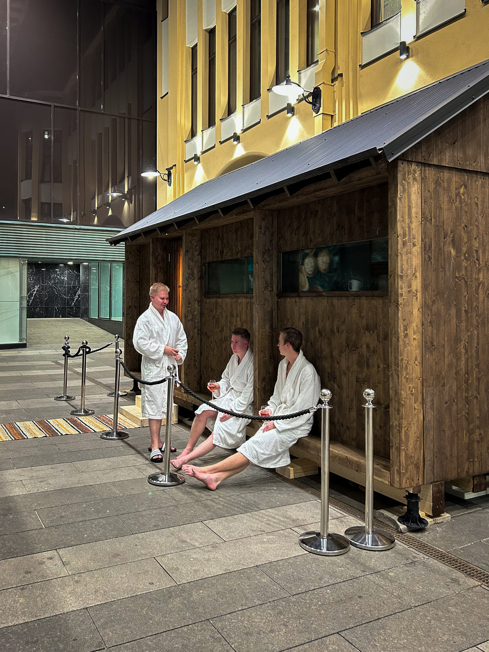 sauna's warm