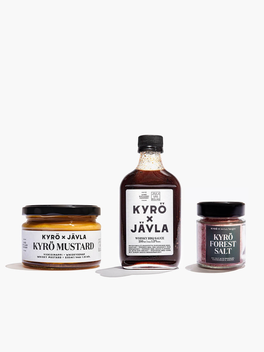 Kyrön kesäherkut, sinappi, BBQ kastike, Suola